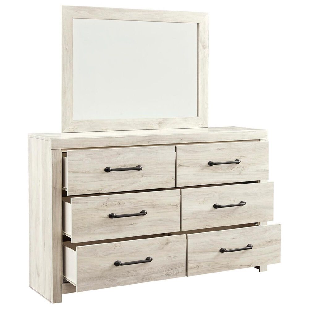Ashley Cambeck 4 Piece Queen Panel Bedroom Set in Whitewash with Lighting, , large