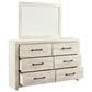 Ashley Cambeck 4 Piece Queen Panel Bedroom Set in Whitewash with Lighting, , large
