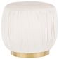 Lumisource Ruched Ottoman in Cream Velvet and Gold, , large