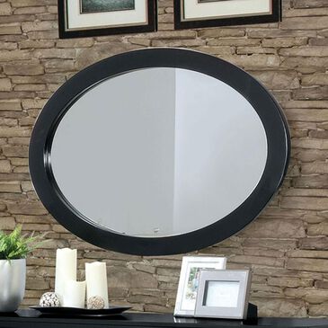 Furniture of America Lennart Oval Mirror in Black, , large