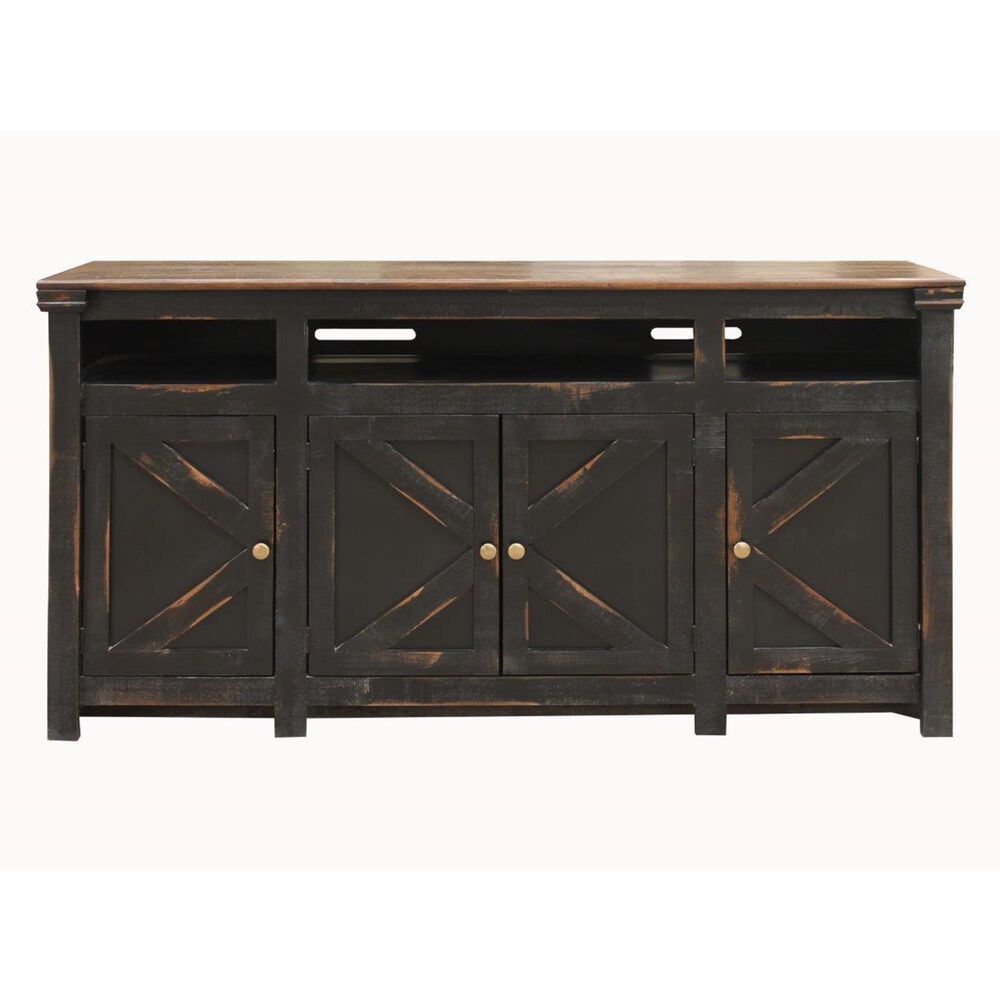 Meximuebles Oregon 70" TV Console in Black Distress, , large