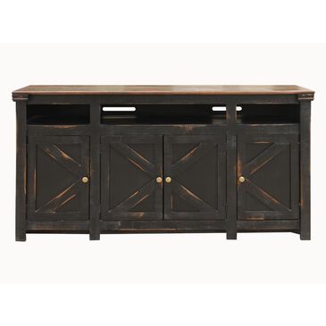 Meximuebles Oregon 70" TV Console in Black Distress, , large