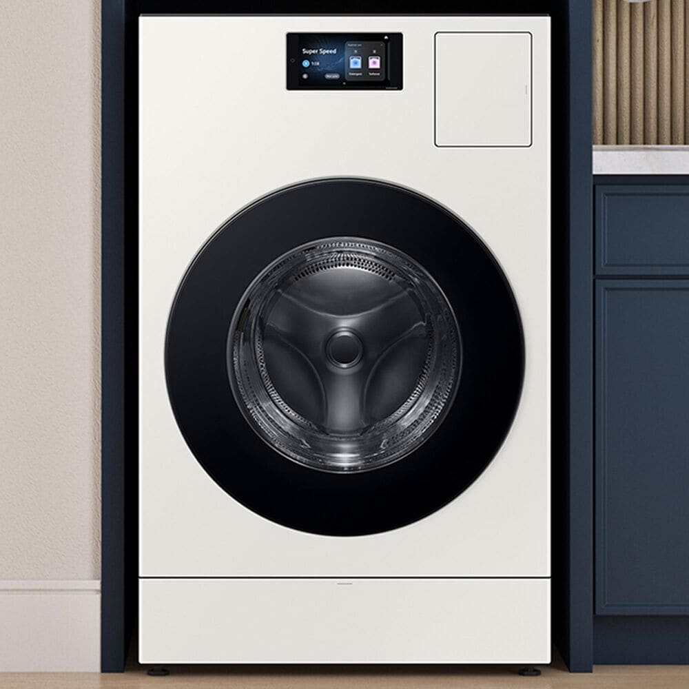 Samsung Bespoke Bespoke 5.3 Cu. Ft. Front Load AI All-in-One Vented Washer and Electric Dryer Combo in Ivory, , large