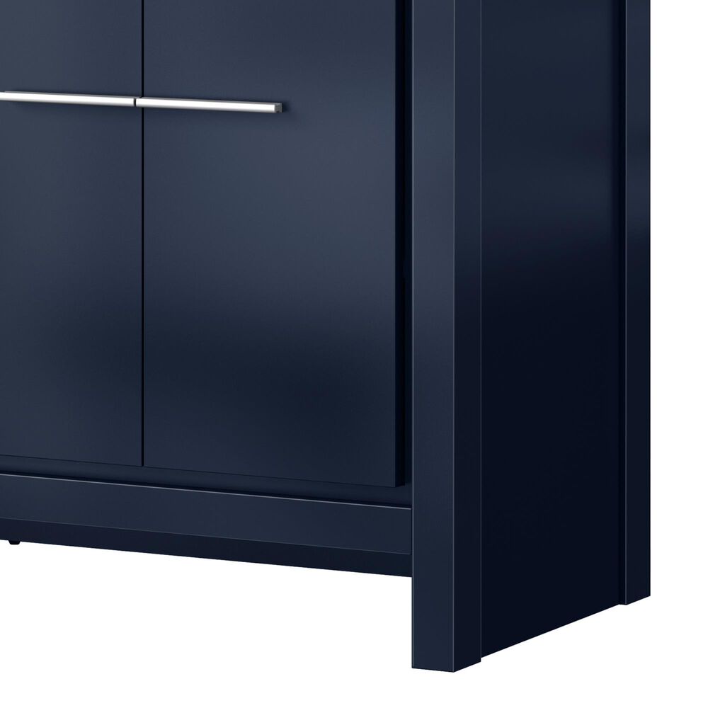 Lexora Home Lafarre 60&quot; Double Bathroom Vanity in Navy Blue with 2 cm White Quartz Top and Rectangular Sinks, , large