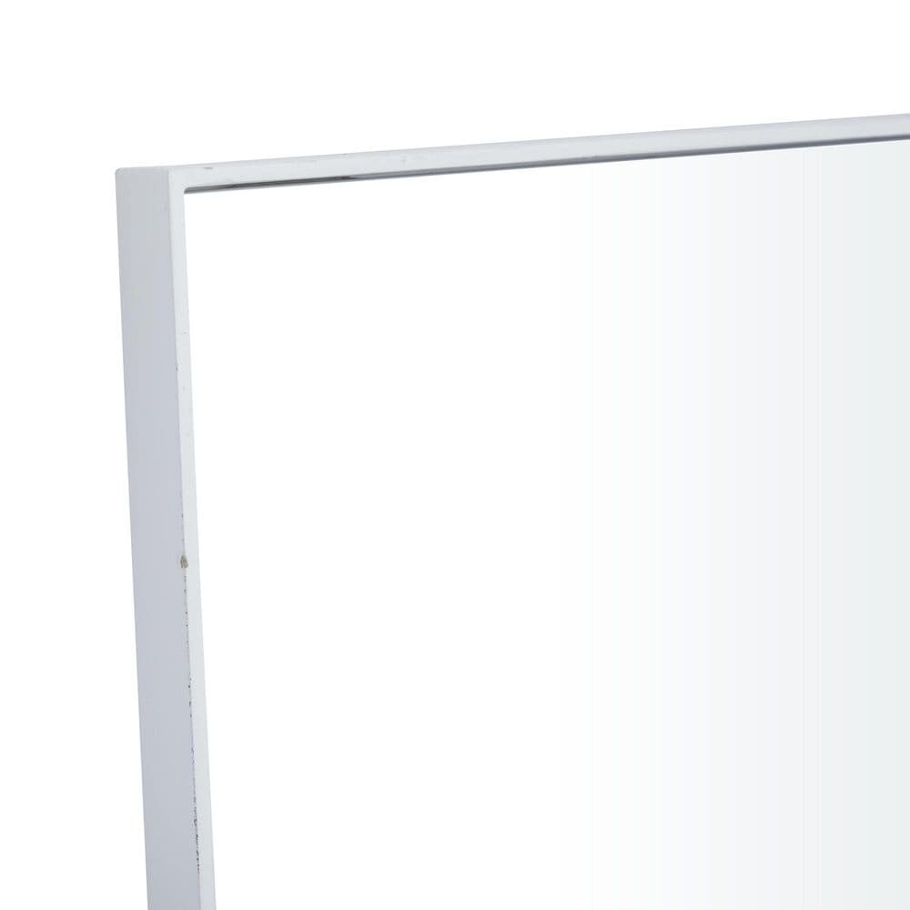Maple and Jade 30&quot; x 14&quot; Rectangular Wood Wall Mirror with Thin Frame in White, , large