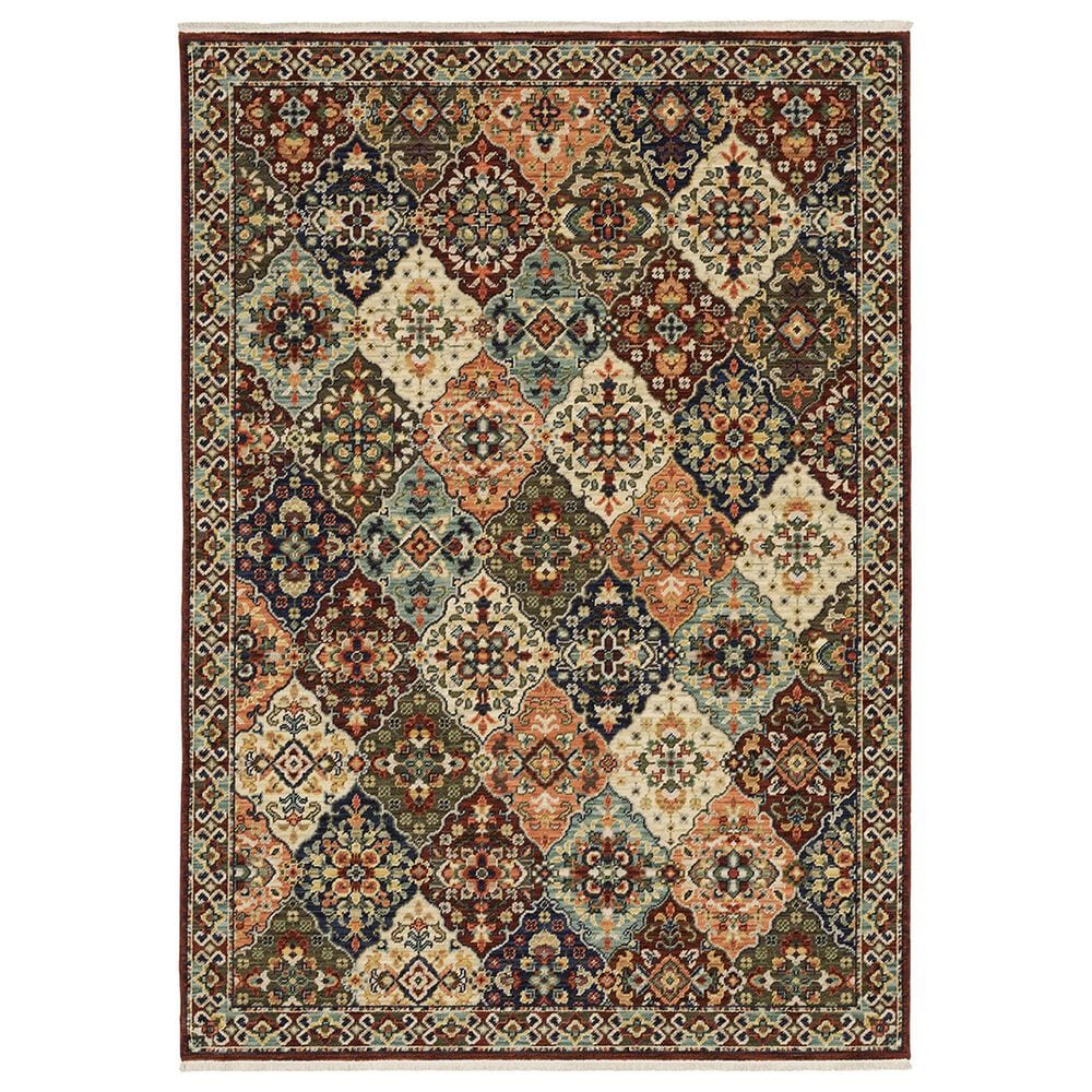 Oriental Weavers Lilihan Floral Trefoil 2" x 3" Red Area Rug, , large