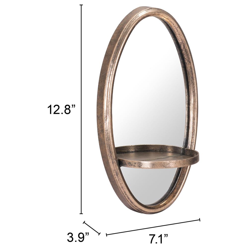 Zuo Modern Ogee Oval Mirror in Gold, , large