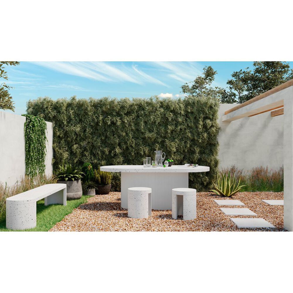 Moe&#39;s Home Collection Lyon Patio Stool in White, , large