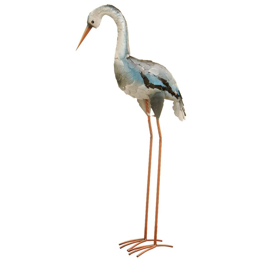 National Tree 40" Metal Blue Crane, , large