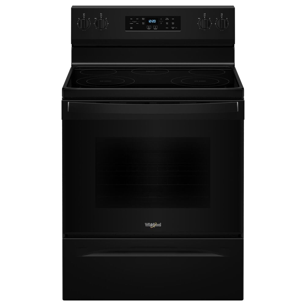 Whirlpool 5.3 Cu. Ft. Freestanding Electric Range with Steam Clean in Black, , large