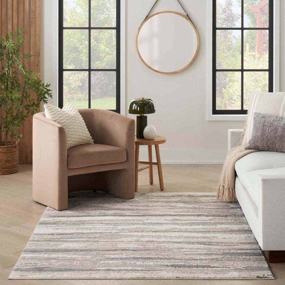 Nourison Sustainable Trends SUT03 5&#39;3&quot; x 7&#39;3&quot; Ivory and Multicolor Area Rug, , large