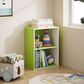 HOMLUX 2-Tier Cube Compact Storage Shelf Organizer Bookcase in Green and White, , large