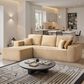 HOMLUX 2-Piece Mod Sectional with LAF Chaise in Beige, , large