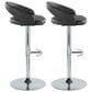 LumiSource Grotto Swivel Adjustable Bar Stool with Black Faux Leather Upholstery in Chrome (Set of 2), , large