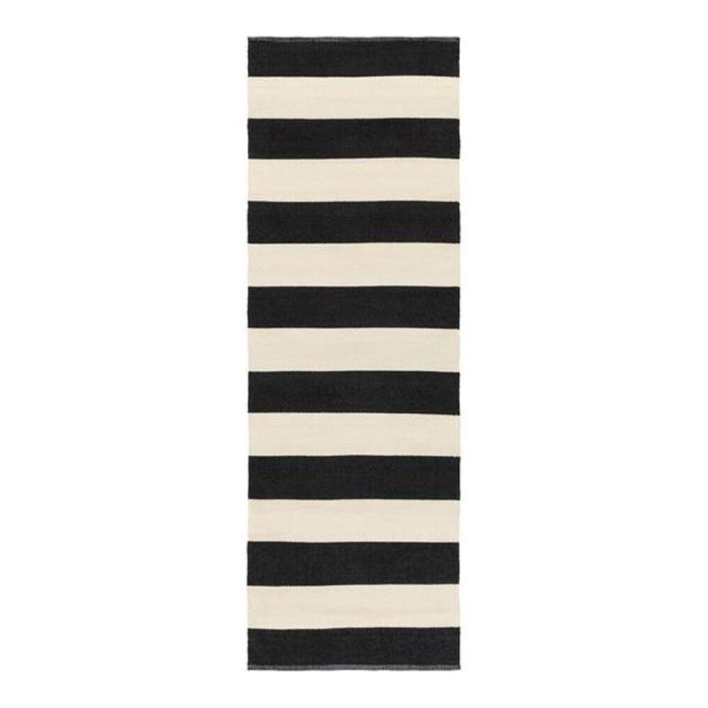 Surya Picnic PIC-4005 2'6" x 8' Black/Cream Runner, , large