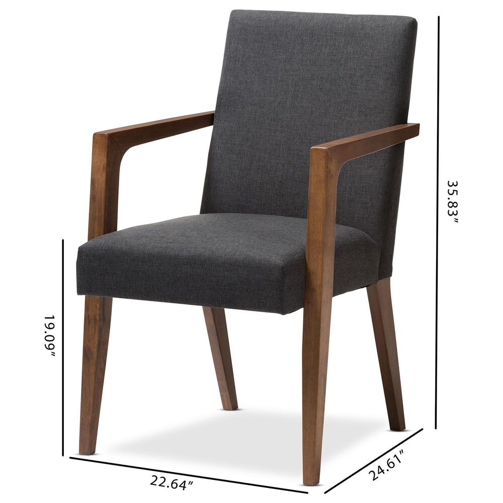 Baxton Studio Andrea Lounge Chair in Dark Grey (Set of 2), , large