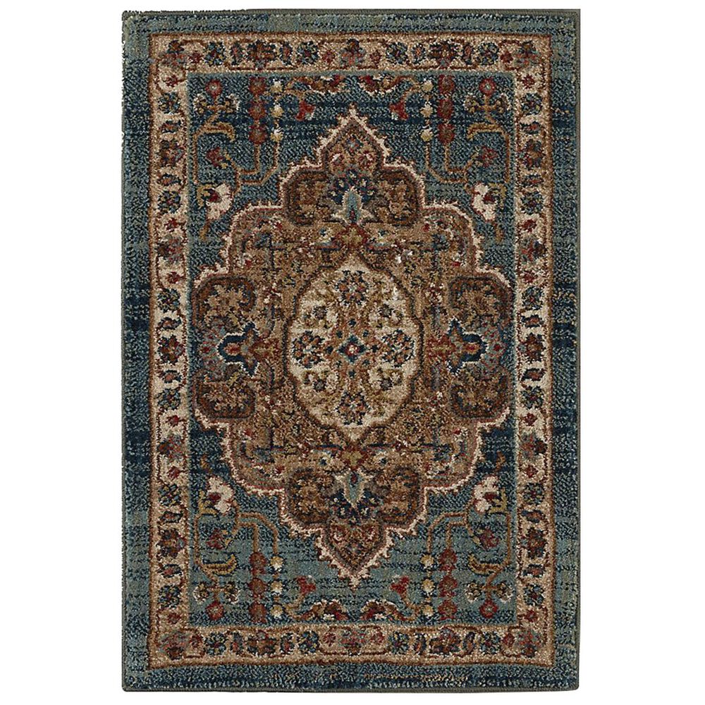Karastan Spice Market 90933-50123 2" x 3" Aksum Aquamarine Area Rug, , large