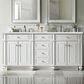 James Martin Vanities Bristol 72" Double Bathroom Vanity in Bright White with 3 cm Arctic Fall Solid Surface Top and Rectangular Sinks, , large