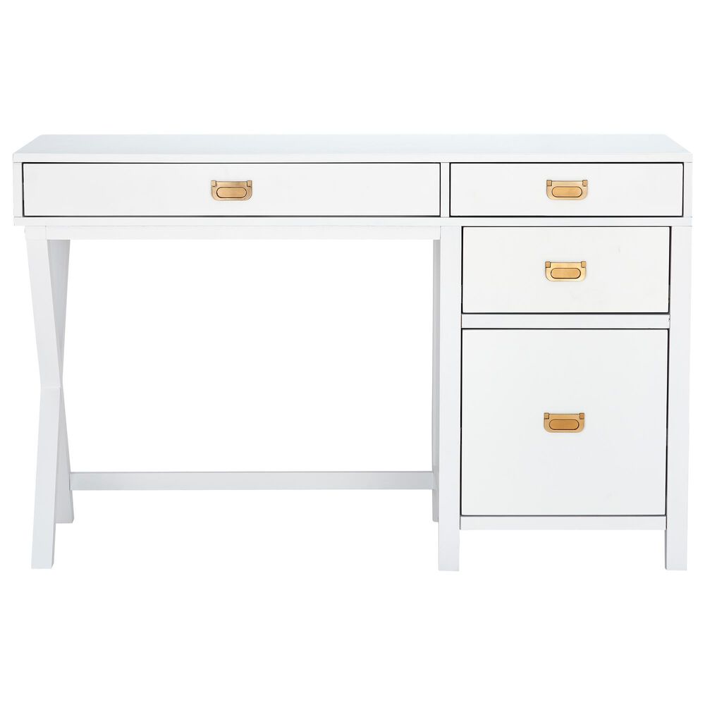 Linon Home Decor Peggy Side Storage Desk in White, , large