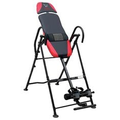 Health Gear Deluxe Heat and Massage Inversion Table with Adjustable, Removable Heat and Massage Lumbar Pad in Red