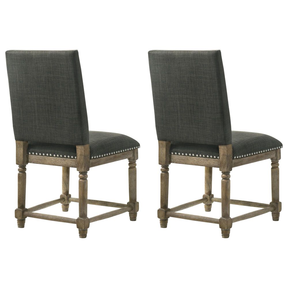HOMLUX Side Chair with Gray Cushion in Reclaimed Gray (Set of 2), , large