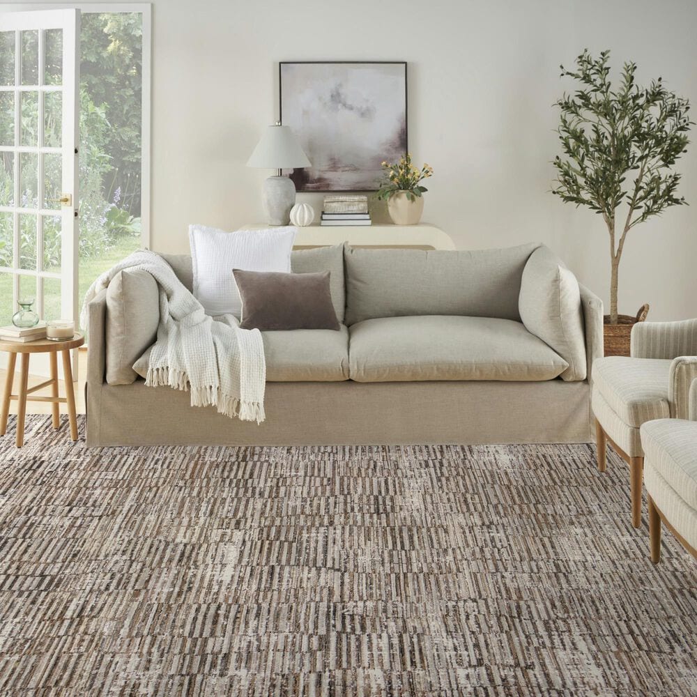 Nourison Sustainable Trends 9&#39; x 12&#39; Ivory and Mocha Area Rug, , large