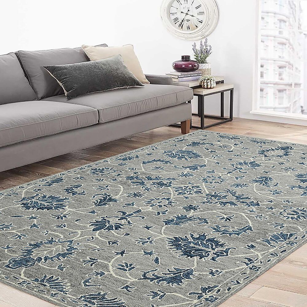 Amer Rugs Romania 8&#39; x 10&#39; Gray and Blue Area Rug, , large