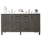 James Martin Vanities Metropolitan 60" Double Bathroom Vanity in Silver Oak with 3 cm Eternal Jasmine Pearl Quartz Top and Rectangular Sinks, , large