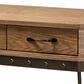 Baxton Studio Kellyn 3-Drawer Console Table in Oak Brown/Black, , large