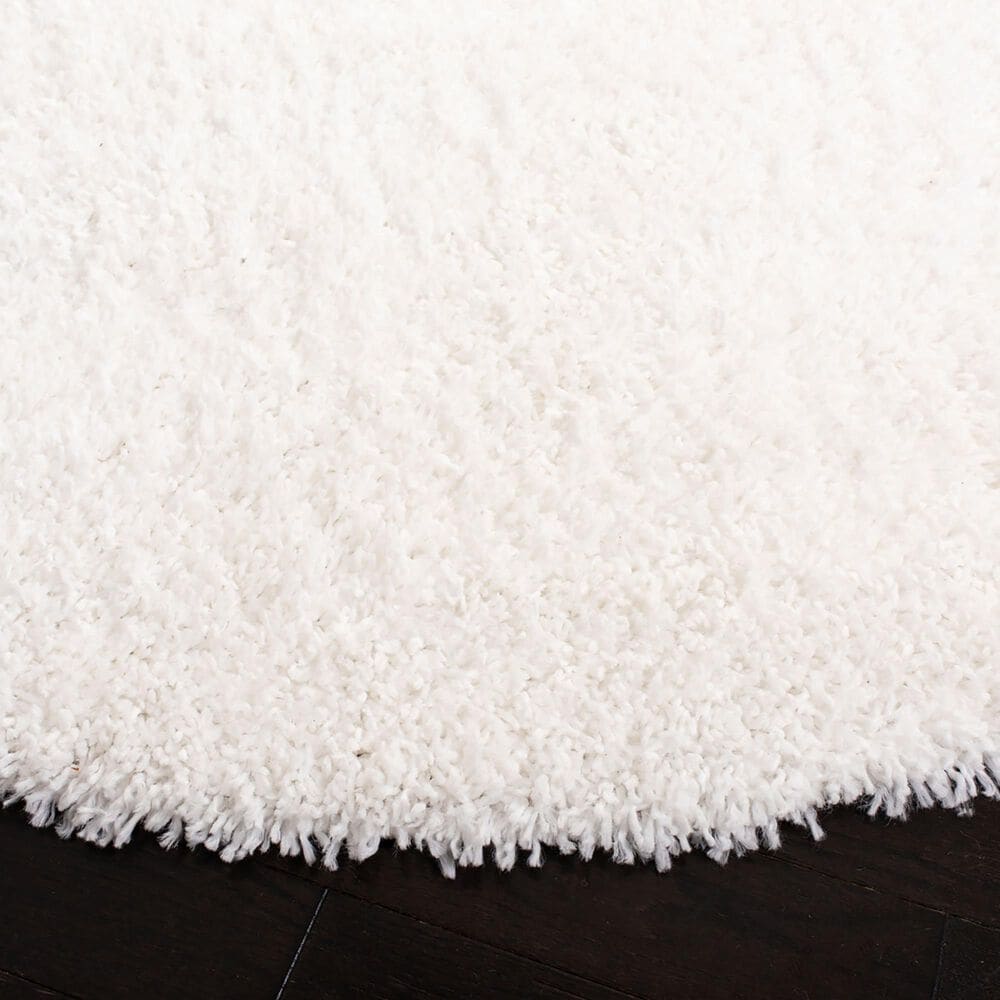 Safavieh August Shag  6&#39;7&quot; Round White Area Rug, , large