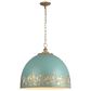 Golden Lighting Alison 5-Light Pendant with Teal Shade in Vintage Gold, , large