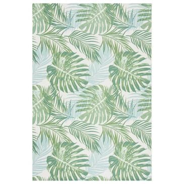 Safavieh Barbados Tropical Botanical  BAR592 9"10" x 12"5" Green and Teal Indoor/Outdoor Area Rug, , large