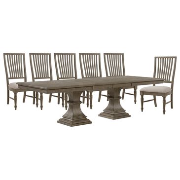 ELEMENTS Kings Court 7-Piece Rectangular Dining Set in Grey, , large