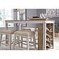 Ashley Skempton Upholstered Counter Stool in Distressed White and Light Brown (Set of 2), , large