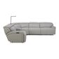 Interlochen 6-Piece Leather Power Reclining Sectional with Power Headrests in Blanca Light Gray, , large