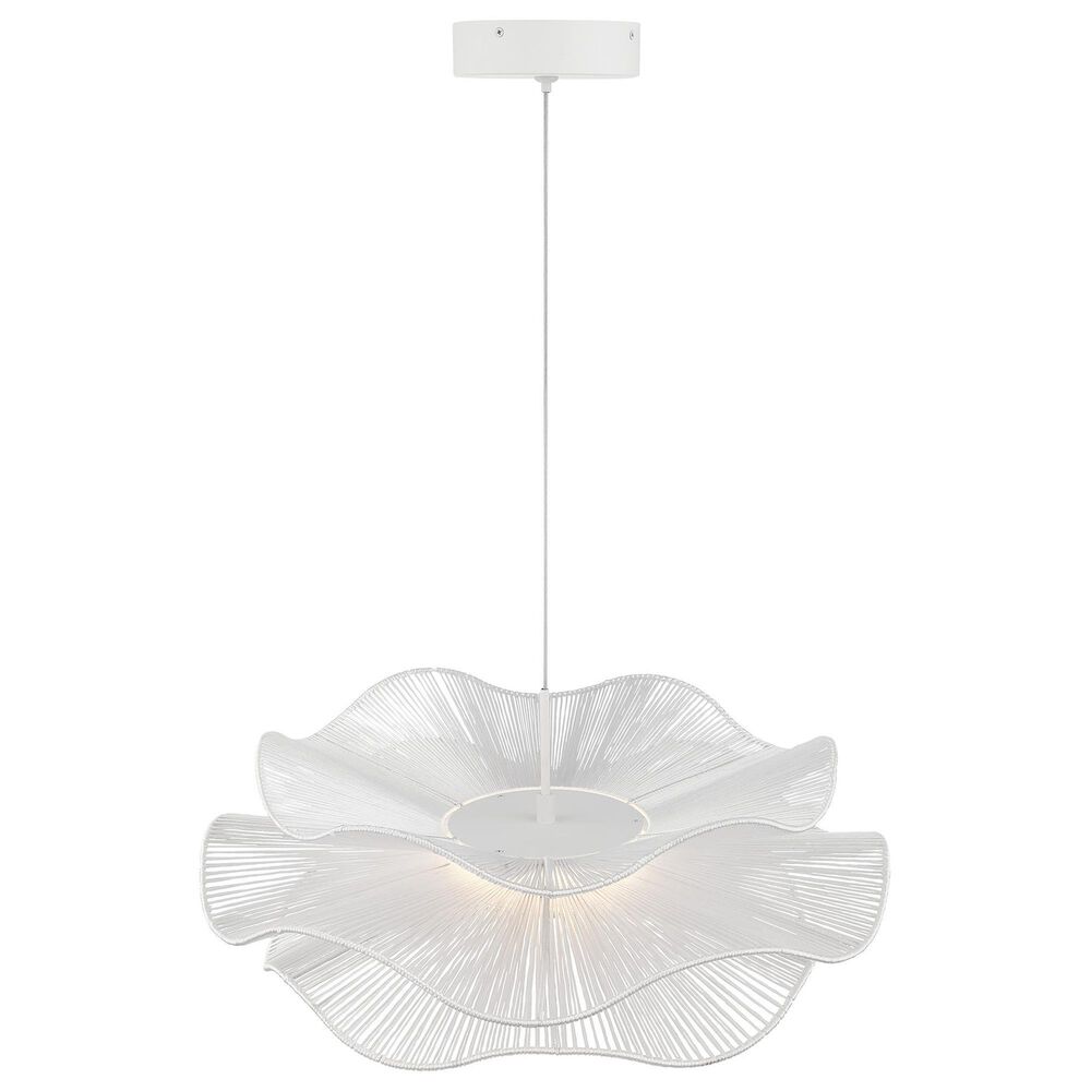 Golden Lighting Whisper 24" 1-Light LED Pendant in Matte White, , large
