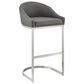 Blue River Katherine 26" Counter Stool with Gray Cushion in Brushed Stainless Steel, , large