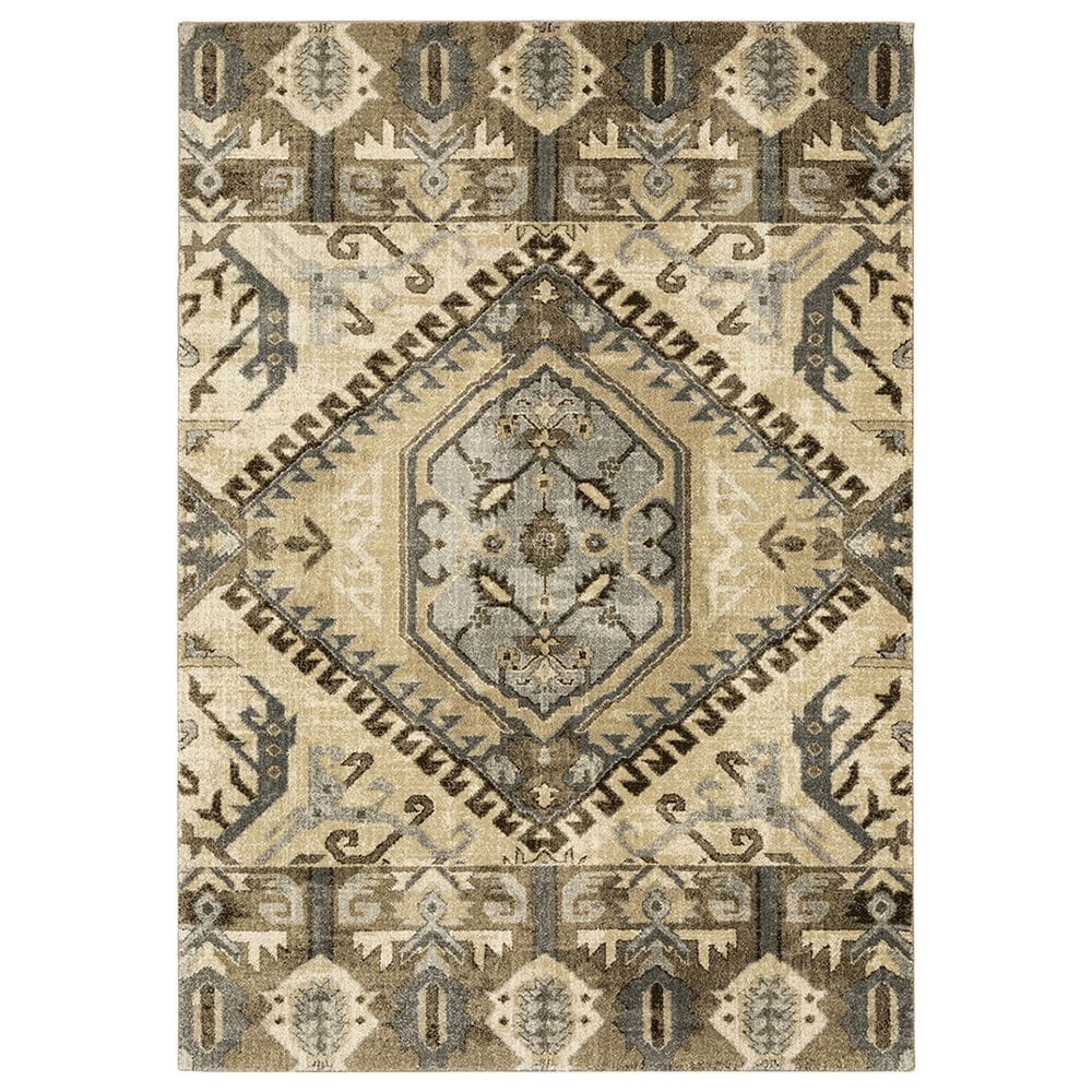 Oriental Weavers Florence Chester 5090D 9"10" x 12"10" Beige Area Rug, , large
