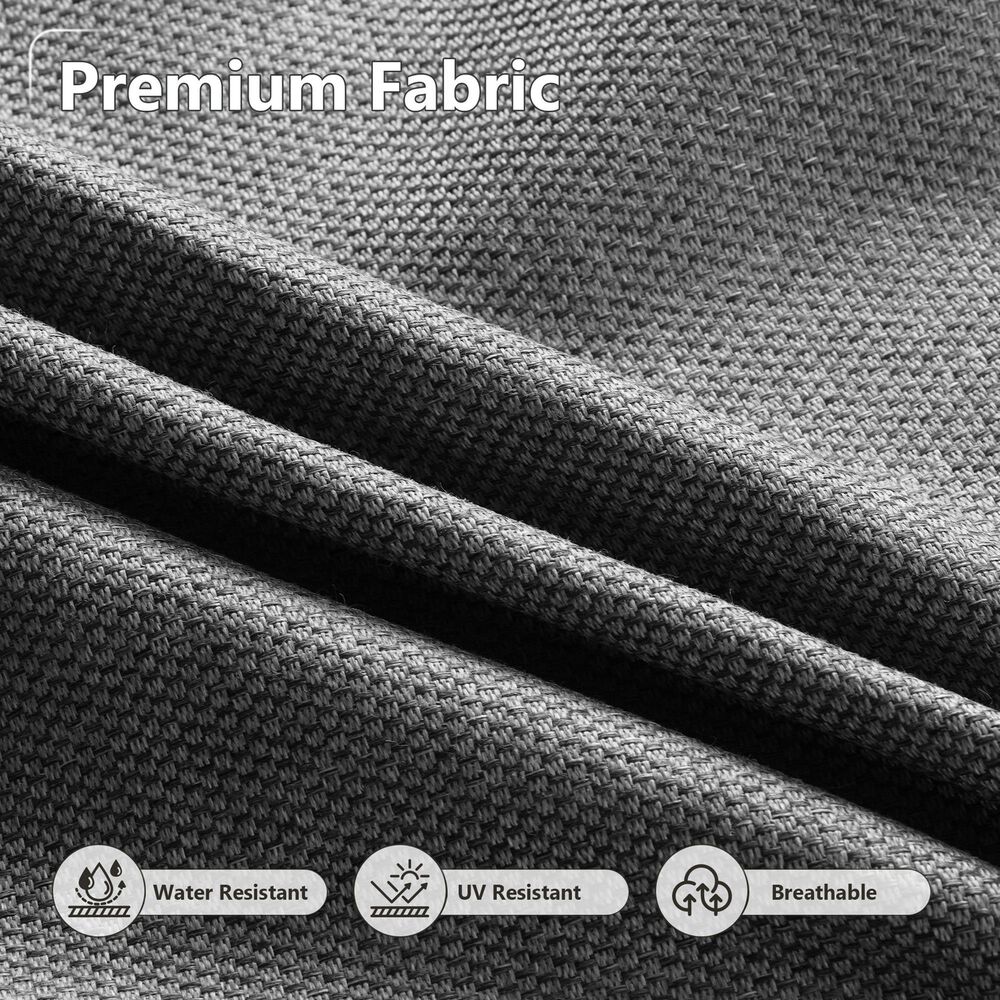 HOMLUX 7-Piece Patio Conversation Set with Grey Wicker in Dark Gray, , large