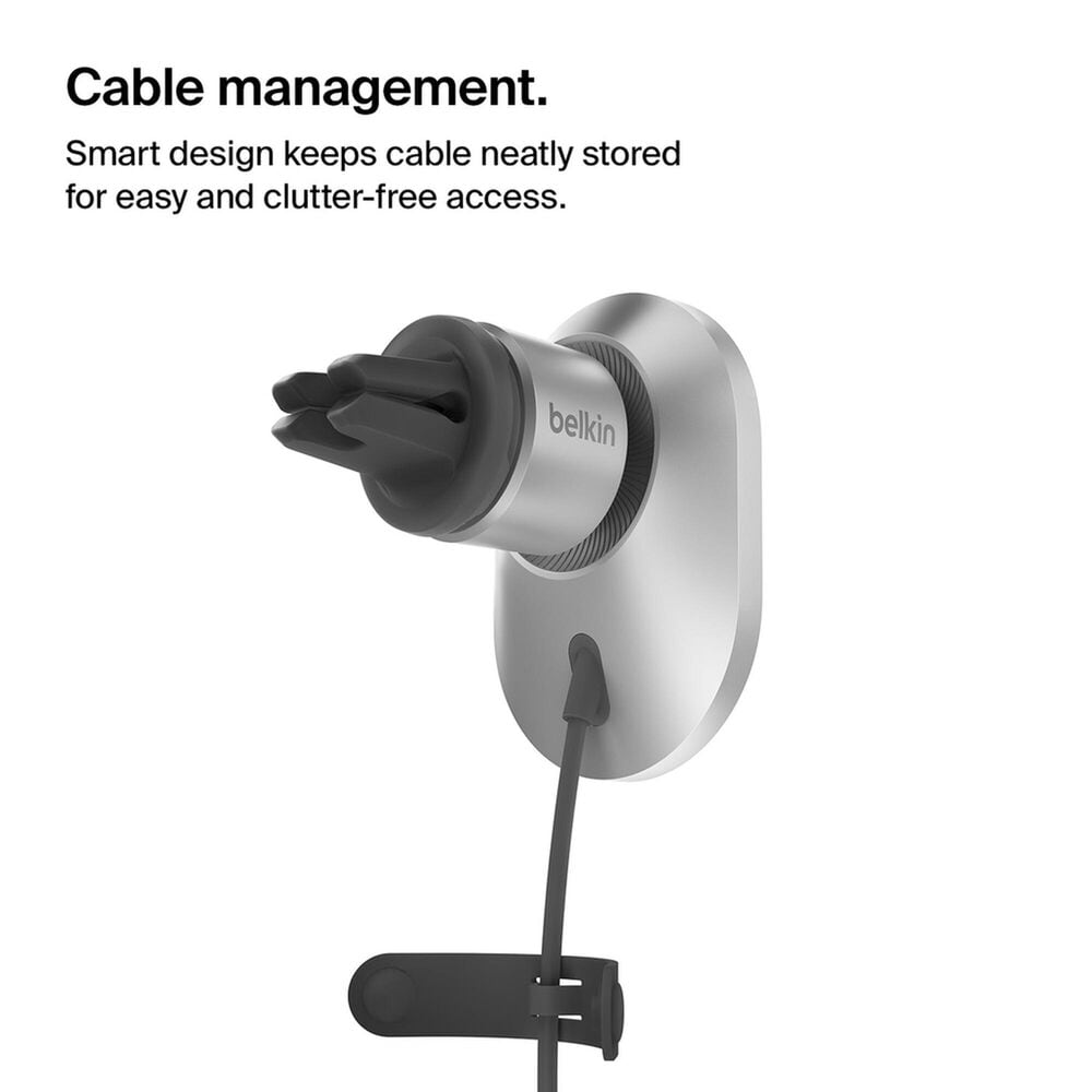 Belkin BoostCharge Pro 15W Magnetic Wireless Car Charger in Grey, , large