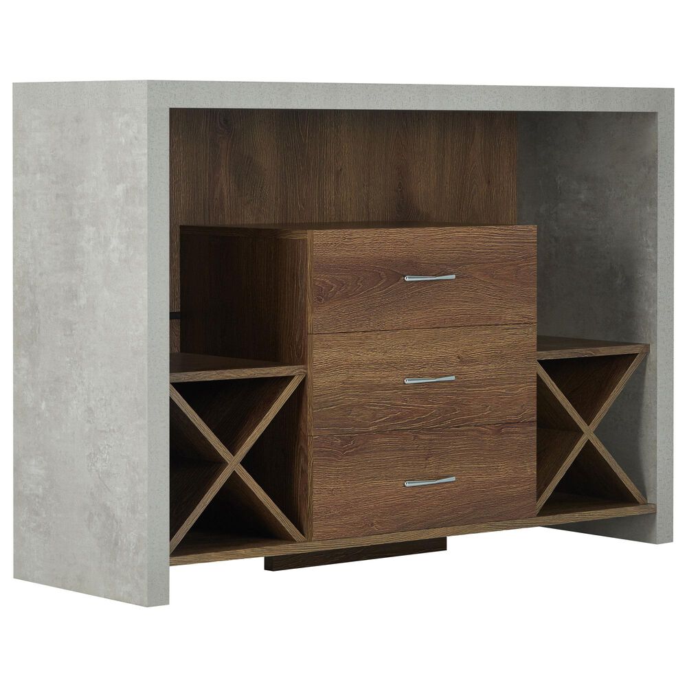 Furniture of America Wilson Buffet in Distressed Walnut, , large