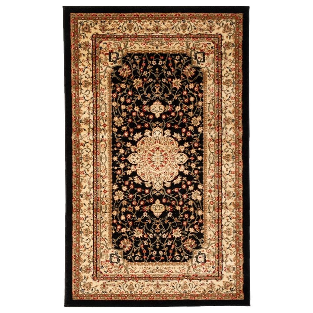 Safavieh Lyndhurst LNH213 3"3" x 5"3" Black and Ivory Area Rug, , large