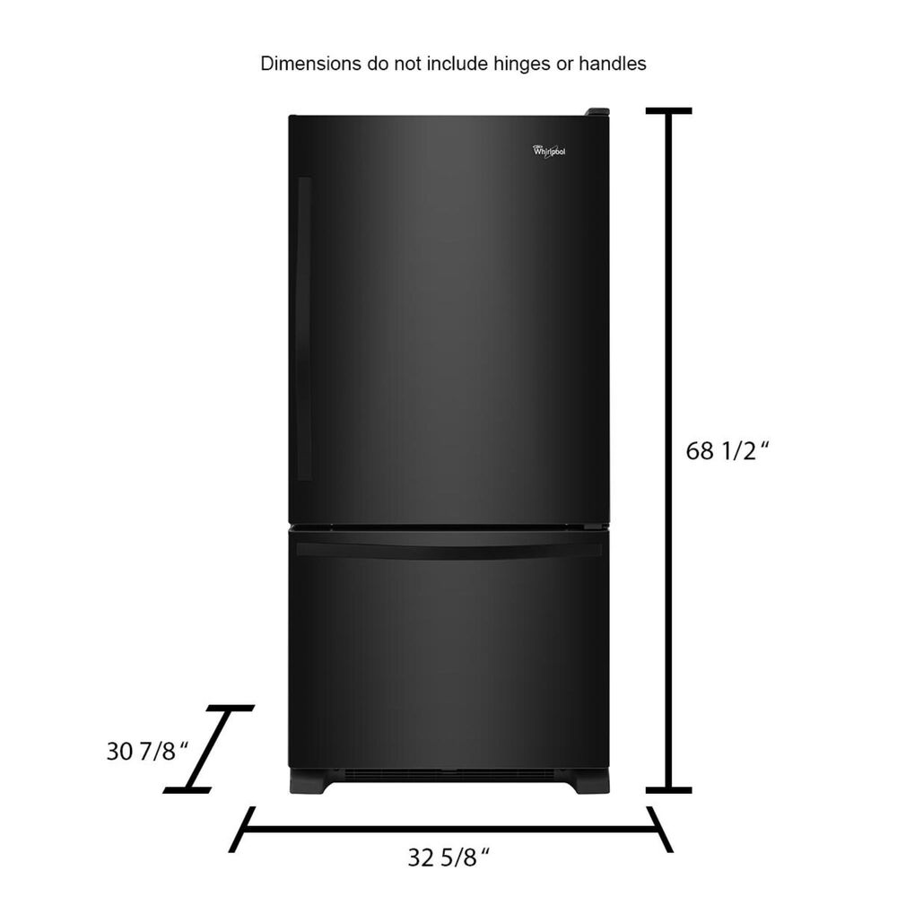 Whirlpool 22 Cu. Ft. Bottom-Freezer Refrigerator with Freezer Drawer in Black, , large