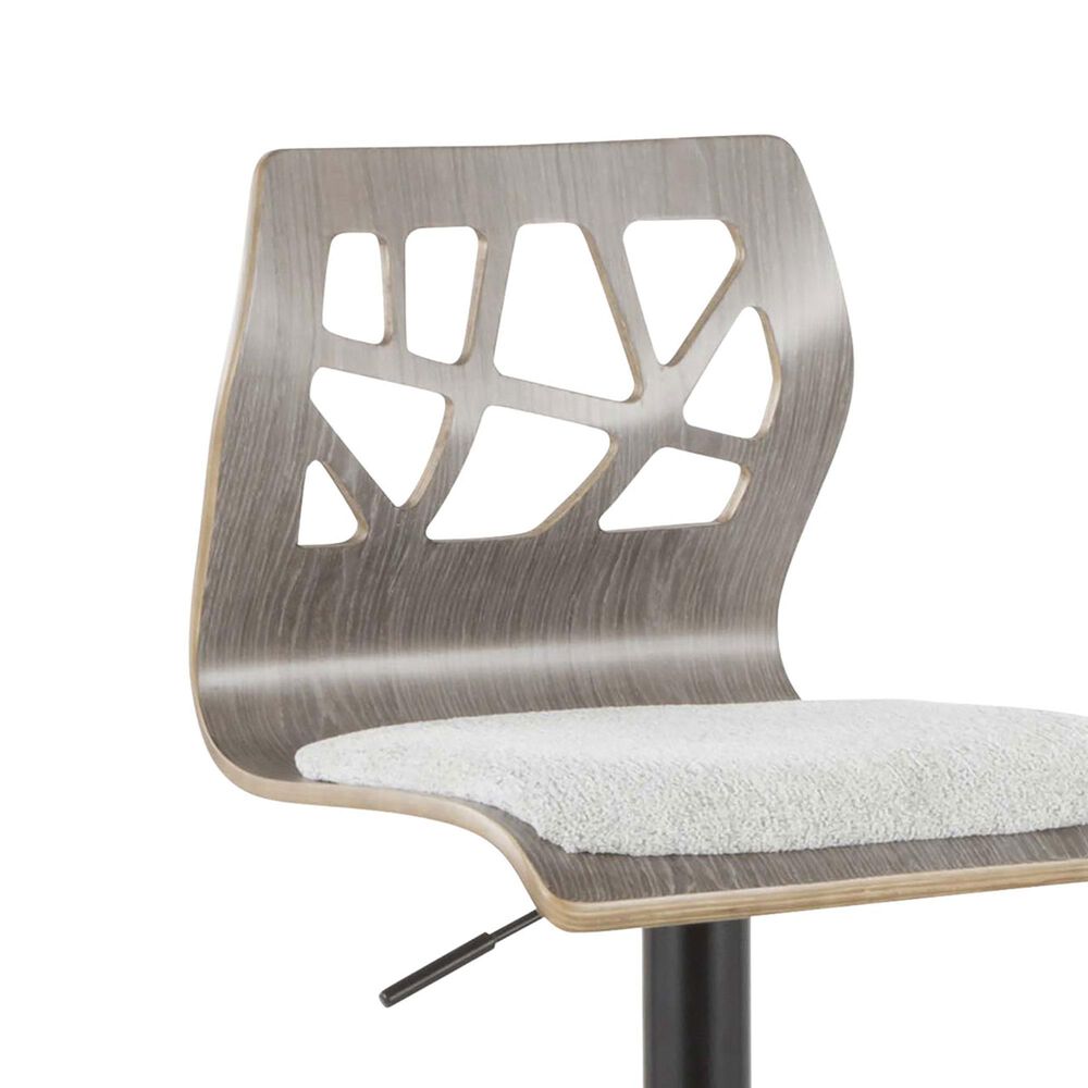 Lumisource Folia Swivel Barstool in Black and Light Grey &#40;Set of 2&#41;, , large