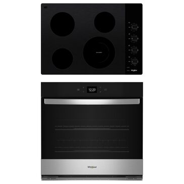 Whirlpool 2-Piece Kitchen Package with 5.0 Cu. Ft. Single Wall Oven and Electric Cooktop in Fingerprint Resistant Stainless Steel and Black, , large