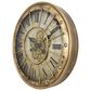 Yosemite Home Decor Gilded Round Gear Wall Clock in Gold, Cream, Beige and Black, , large