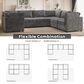 HOMLUX 7-Piece U-Shaped Mod Sectional in Gray, , large