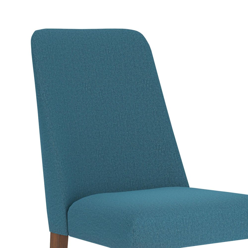 Ashley Lyncott Side Chair with Blue Cushion in Brown, , large