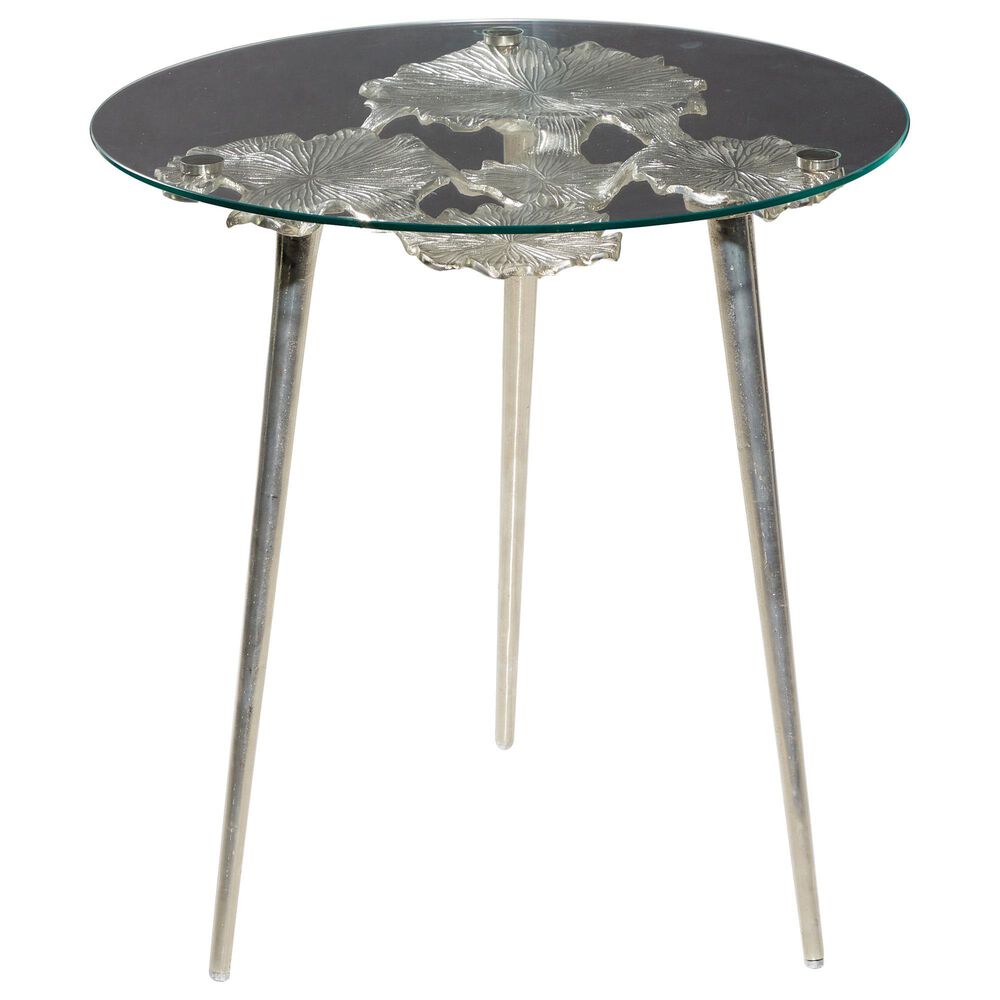 Venus Williams Collection Aluminum and Glass Accent Table in Silver, , large