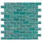 Emser Swirl Teal 1" x 2" Rectangle on 12" x 12" Glass Mosaic Sheet, , large